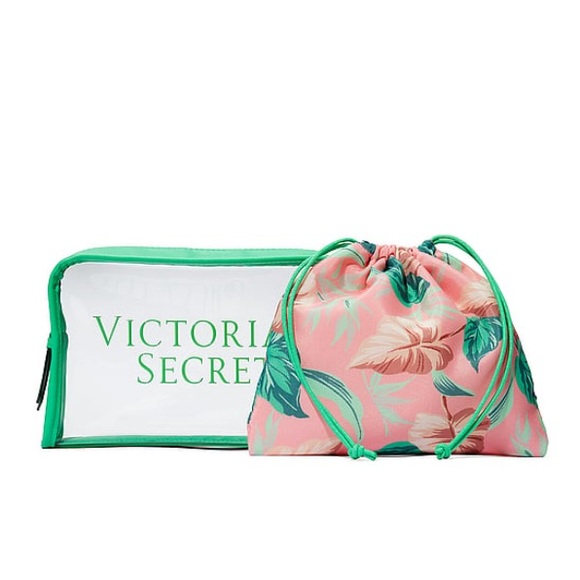 Pink vs quilted duffle bag and travel case with makeup bag - Picture 10 of 12